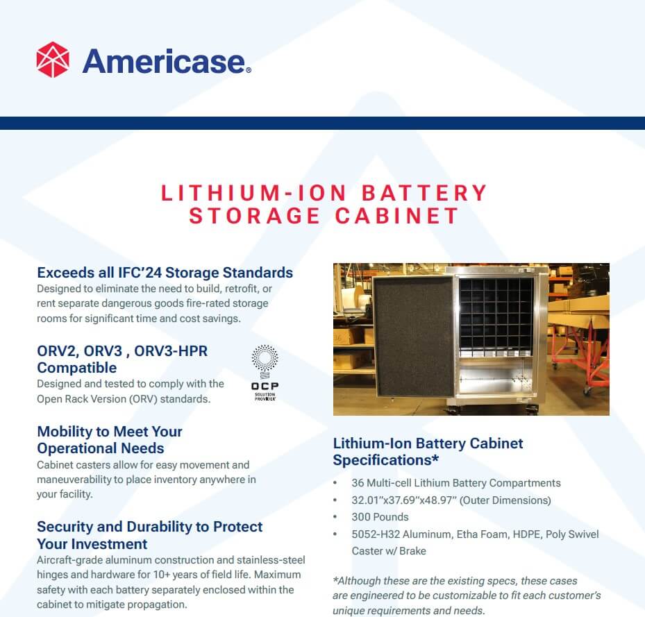 Lithium-Ion Battery Cabinet Specifications